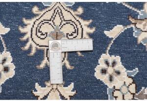 Tappeto Nain Kashmar Floreale Blu Bianco Avorio Corsia 80x200 Cm