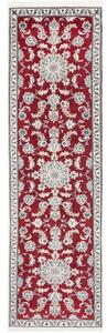 Tappeto Nain Kashmar Medaglione Floreale Rosso Bianco Corsia 78x295 Cm