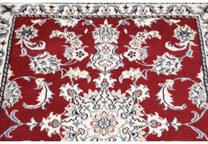 Tappeto Nain Kashmar Medaglione Floreale Rosso Bianco Corsia 78x295 Cm