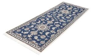 Tappeto Nain Kashmar Floreale Blu Bianco Avorio Corsia 80x200 Cm