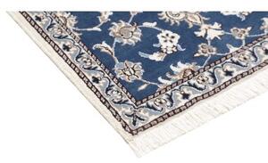 Tappeto Nain Kashmar Floreale Blu Bianco Avorio Corsia 80x200 Cm
