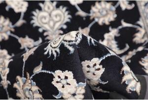 Tappeto Nain Kashmar Floreale Blu Scuro Avorio Corsia 80x200 Cm