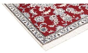 Tappeto Nain Kashmar Medaglione Floreale Rosso Bianco Corsia 78x295 Cm