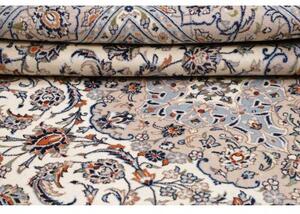 Tappeto Kashan Medaglione Floreale Avorio Blu 200x292 Cm