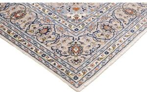 Tappeto Kashan Medaglione Floreale Avorio Blu 200x292 Cm