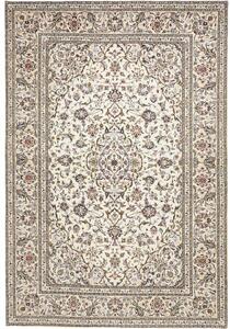 Tappeto Kashan Medaglione Floreale Avorio Blu Scuro 200x295 Cm