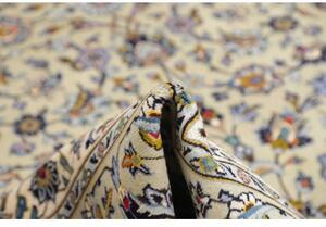 Tappeto Kashan Floreale Avorio Blu Cobalto 310x438 Cm
