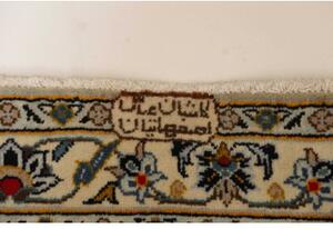 Tappeto Kashan Floreale Avorio Blu Cobalto 310x438 Cm