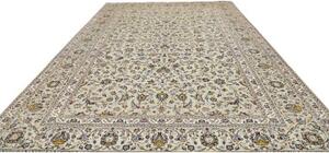 Tappeto Kashan Floreale Avorio Blu Cobalto 310x438 Cm