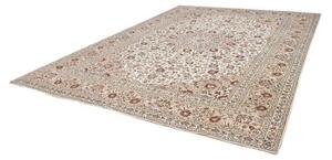 Tappeto Kashan Medaglione Floreale Avorio Rosso Bordeaux 295x390 Cm