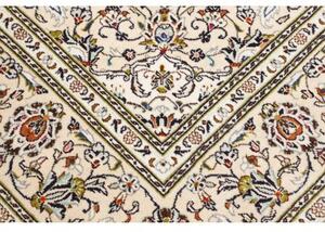 Tappeto Kashan Medaglione Floreale Avorio Blu Scuro 200x295 Cm