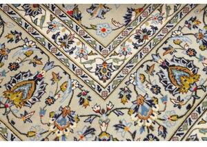 Tappeto Kashan Floreale Avorio Blu Cobalto 310x438 Cm