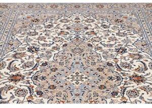 Tappeto Kashan Medaglione Floreale Avorio Blu 200x292 Cm