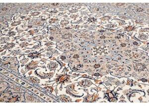 Tappeto Kashan Medaglione Floreale Avorio Blu 200x292 Cm