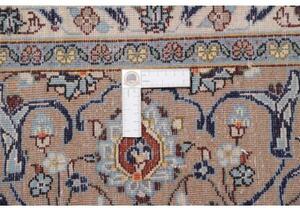 Tappeto Kashan Medaglione Floreale Avorio Azzurro 305x395 Cm