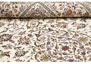 Tappeto Kashan Medaglione Floreale Avorio Blu Scuro 200x295 Cm