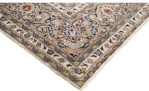 Tappeto Kashan Medaglione Floreale Avorio Azzurro 305x395 Cm