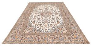 Tappeto Kashan Medaglione Floreale Avorio Blu Cobalto 195x310 Cm