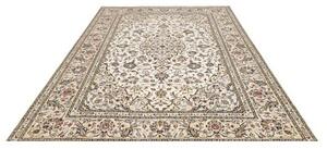 Tappeto Kashan Medaglione Floreale Avorio Blu Scuro 200x295 Cm