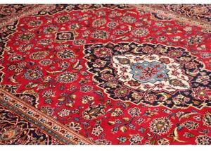 Tappeto Ardakan Medaglione Floreale Rosso Blu Scuro 203x300 Cm