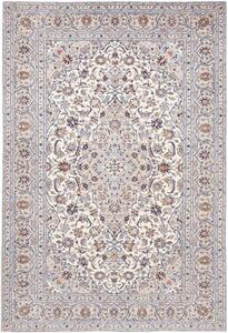 Tappeto Kashan Medaglione Floreale Avorio Blu 200x292 Cm