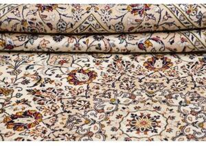 Tappeto Kashan Medaglione Floreale Avorio Rosso Bordeaux 295x390 Cm