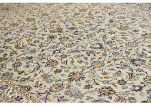 Tappeto Kashan Floreale Avorio Blu Cobalto 310x438 Cm