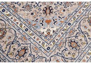 Tappeto Kashan Medaglione Floreale Avorio Blu 200x292 Cm