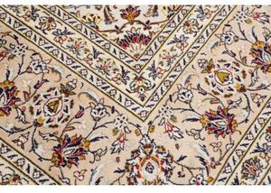 Tappeto Kashan Medaglione Floreale Avorio Rosso Bordeaux 295x390 Cm
