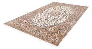 Tappeto Kashan Medaglione Floreale Avorio Blu Cobalto 195x310 Cm