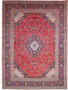 Tappeto Ardakan Medaglione Floreale Rosso Blu Scuro 298x404 Cm