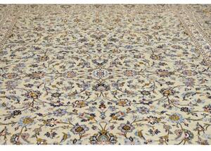 Tappeto Kashan Floreale Avorio Blu Cobalto 310x438 Cm