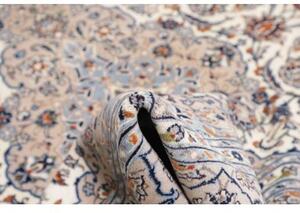 Tappeto Kashan Medaglione Floreale Avorio Blu 200x292 Cm