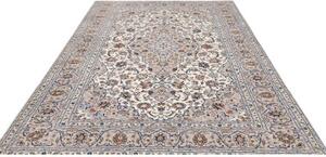 Tappeto Kashan Medaglione Floreale Avorio Blu 200x292 Cm