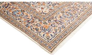 Tappeto Kashan Medaglione Floreale Avorio Blu Cobalto 195x310 Cm
