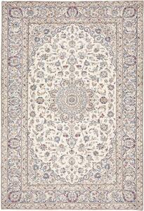 Tappeto Kashan Medaglione Floreale Avorio Blu 203x295 Cm