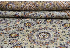 Tappeto Kashan Medaglione Floreale Verde Chiaro Beige 290x374 Cm