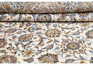 Tappeto Kashan Floreale Avorio Blu 308x430 Cm