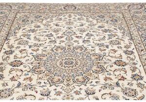 Tappeto Kashan Medaglione Floreale Avorio Blu 203x295 Cm