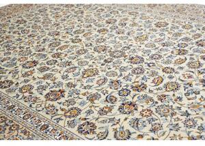Tappeto Kashan Floreale Avorio Blu 308x416 Cm