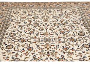 Tappeto Kashan Floreale Avorio Blu 198x310 Cm
