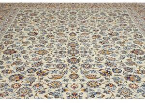 Tappeto Kashan Floreale Avorio Blu 308x416 Cm