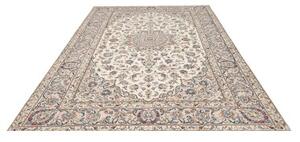 Tappeto Kashan Medaglione Floreale Avorio Blu 203x295 Cm