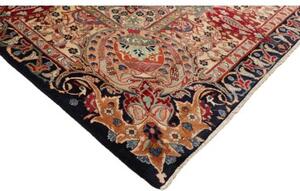 Tappeto Kashmar Medaglione Floreale Blu Notte Rosso Cremisi 300x400 Cm