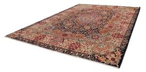 Tappeto Kashmar Medaglione Floreale Blu Notte Rosso Cremisi 300x400 Cm