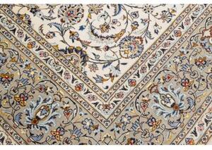 Tappeto Kashan Floreale Avorio Blu 308x430 Cm