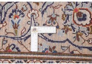 Tappeto Kashan Medaglione Floreale Avorio Blu Cielo 200x308 Cm