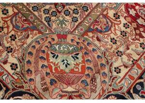 Tappeto Kashmar Medaglione Floreale Blu Notte Rosso Cremisi 300x400 Cm