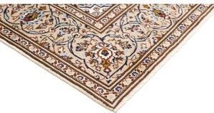 Tappeto Kashan Medaglione Floreale Avorio Blu Cielo 200x308 Cm