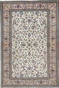 Tappeto Kashan Floreale Beige Azzurro 205x300 Cm